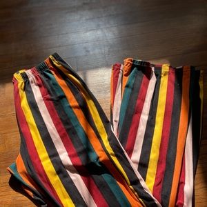 Stripped bell bottom leggings